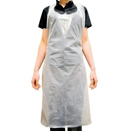 White Flat Packed Aprons x 100