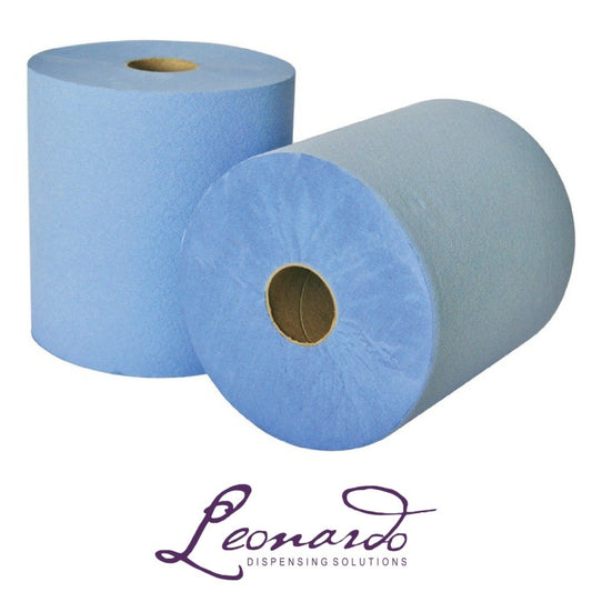 2 Ply Blue Leonardo Roll Towel X 6