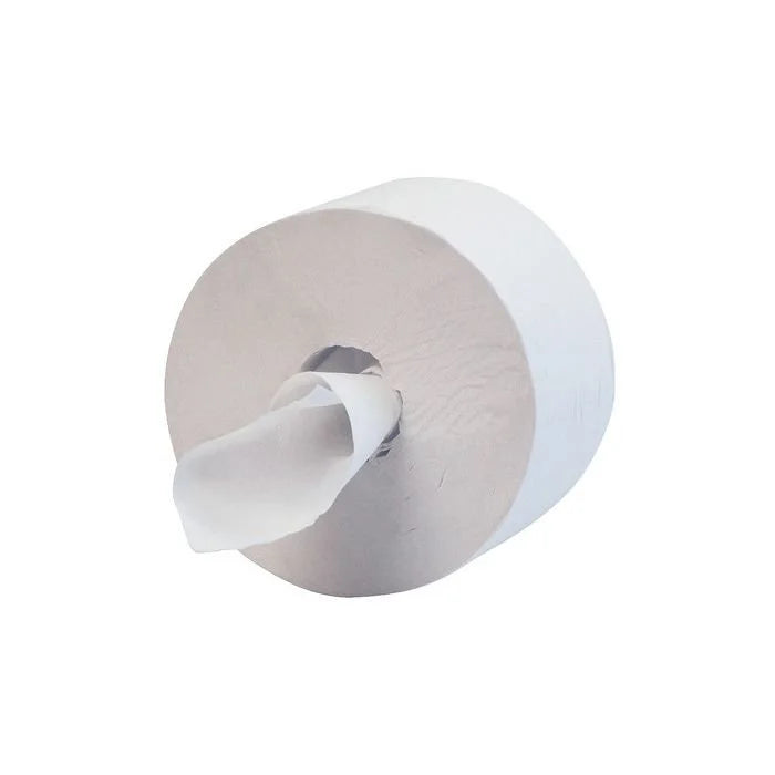 2 Ply White Mini Centrefeed Toilet Roll x 12