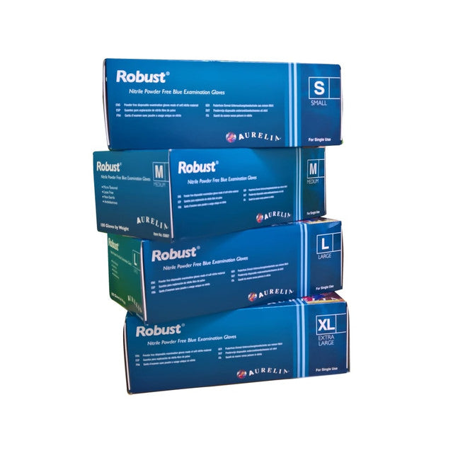 Medium Robust Nitrile Powder Free Gloves x 100