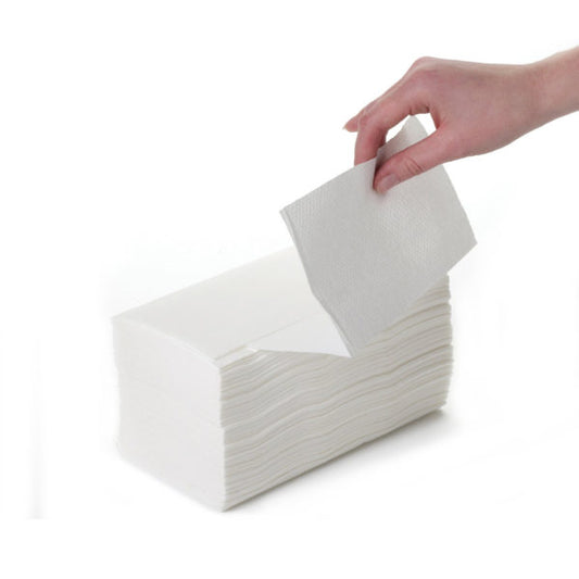 2 Ply White 'V' Fold Interfold Hand Towels x 3000