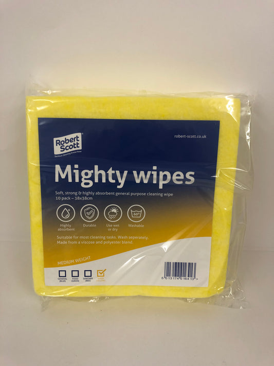 Yellow Mighty Wipes x 10