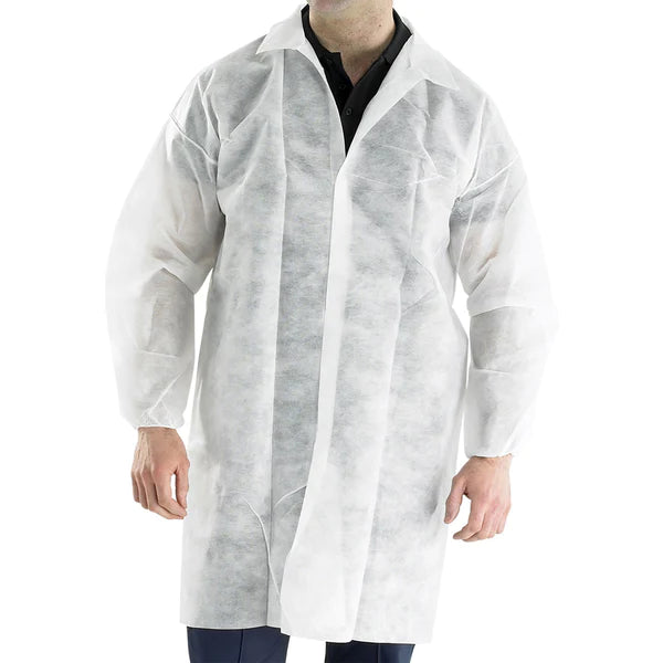 Medium White Visitor Coats x 50