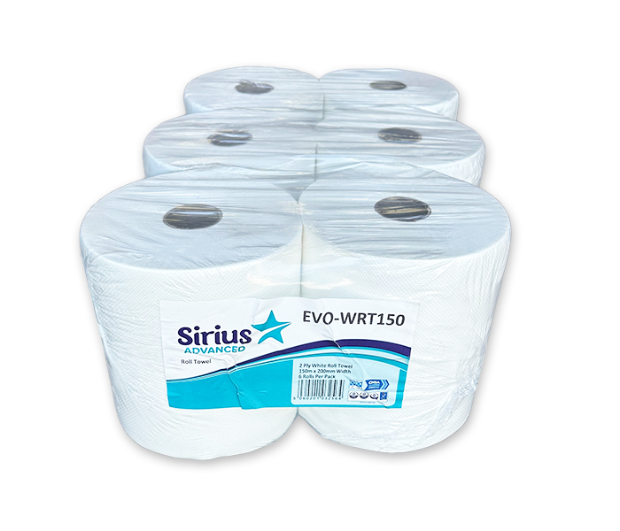 2 Ply White Auto Roll 6 x 150mtr