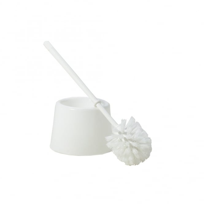 White Toilet Brush & Holder