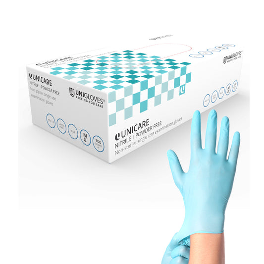 Large Blue Nitrile Powder Free Gloves x 100