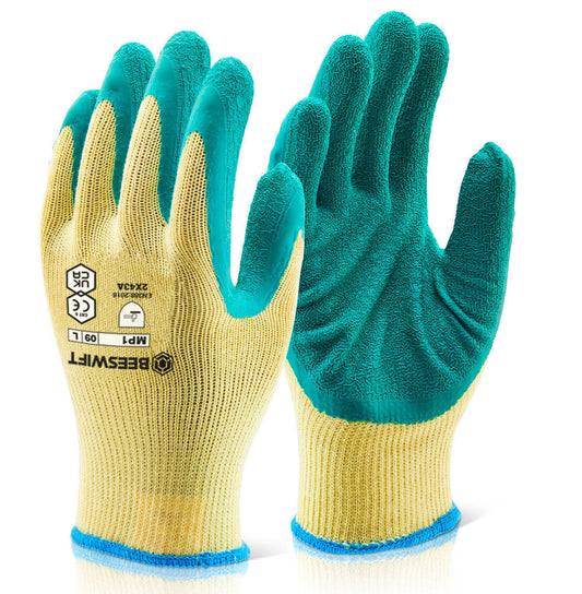 Large MP1 Green Latex Coated Gloves