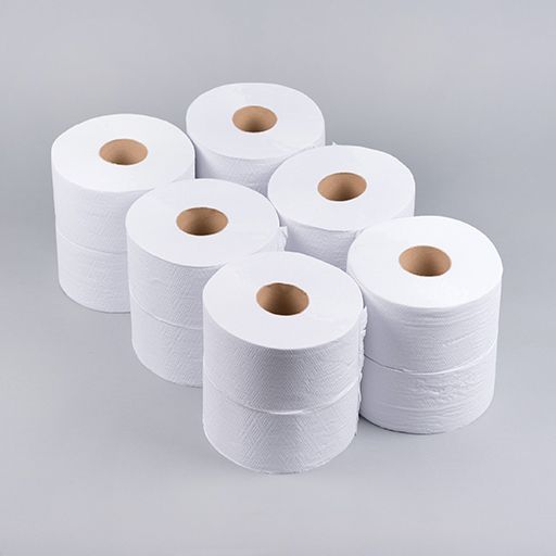 2 Ply White Mini Jumbo Toilet Roll 150mtr 2.25" Core x 12